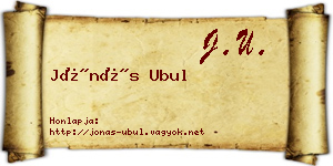 Jónás Ubul névjegykártya